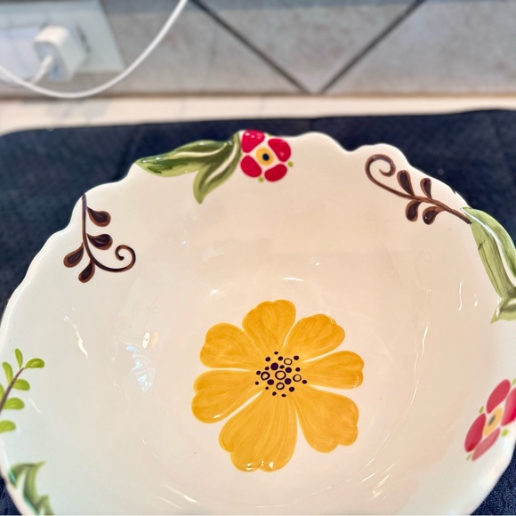 JARDINE Vida Eva Mendes for Espana Handpainted Ceramic 11” Serving Bowl - Picture 9 of 15